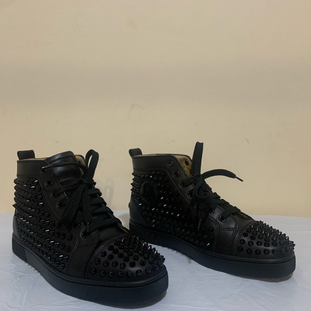 Christian Louboutin Men's Spike Sneakers Black